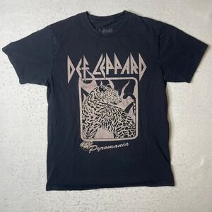 Def Leppard Pyromania Band T Shirt Black Size Large Rock Music